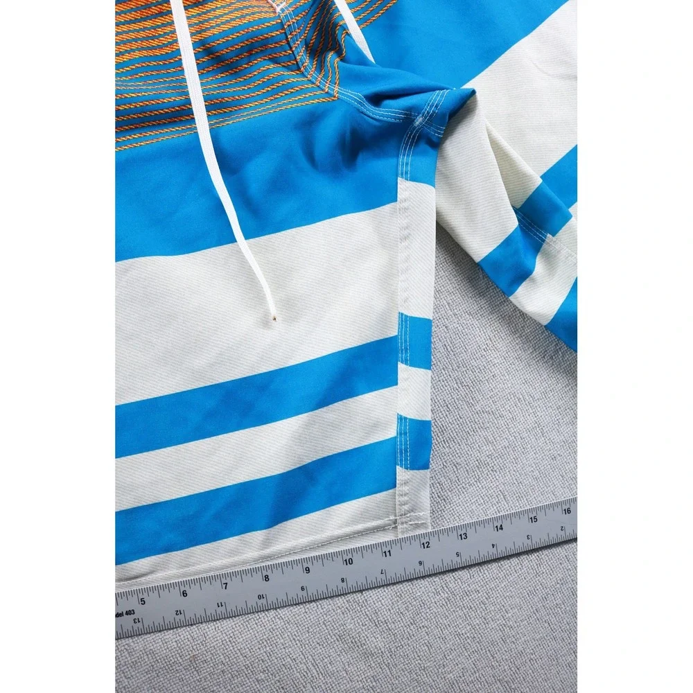 O'Neill Board Shorts Mens 36 Blue Orange Striped Hyperfreak Swim Trunks Pocket